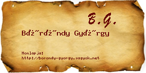 Böröndy György névjegykártya