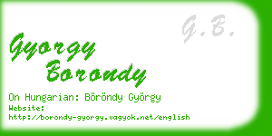 gyorgy borondy business card