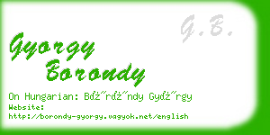 gyorgy borondy business card